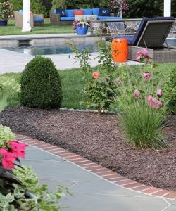 Walkway between mulched beds with plantings |Burkholder Plant Health Care Solutions